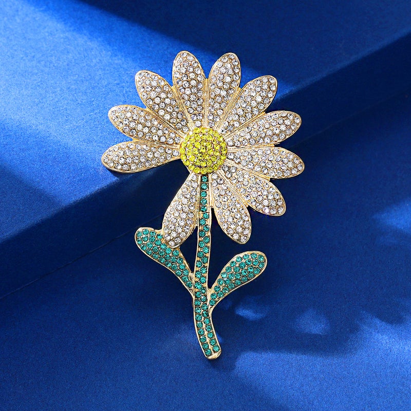Trendy Popular Daisy Brooch High-End Luxury Statement Sunflower Pin Brooch - Image 1